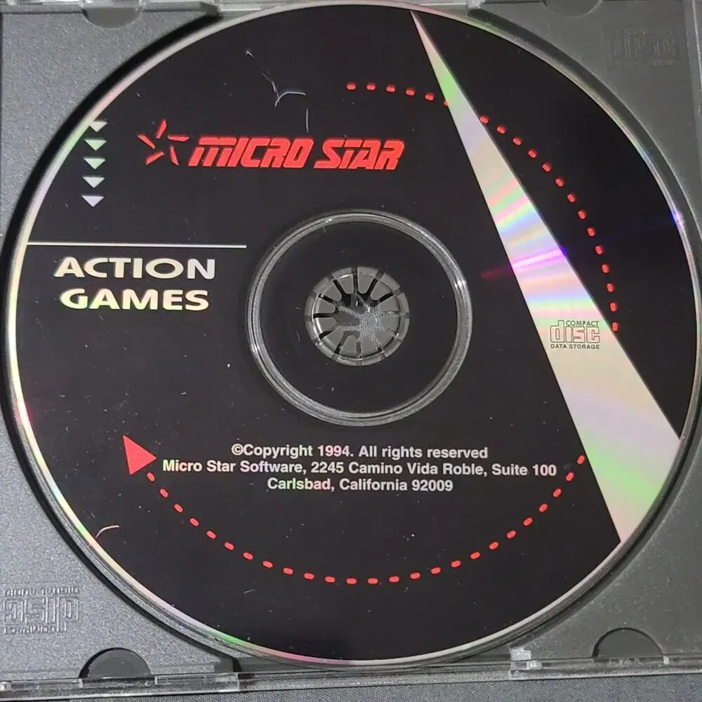 Vtg 1994 Micro Star Action Games CD ROM Video Games